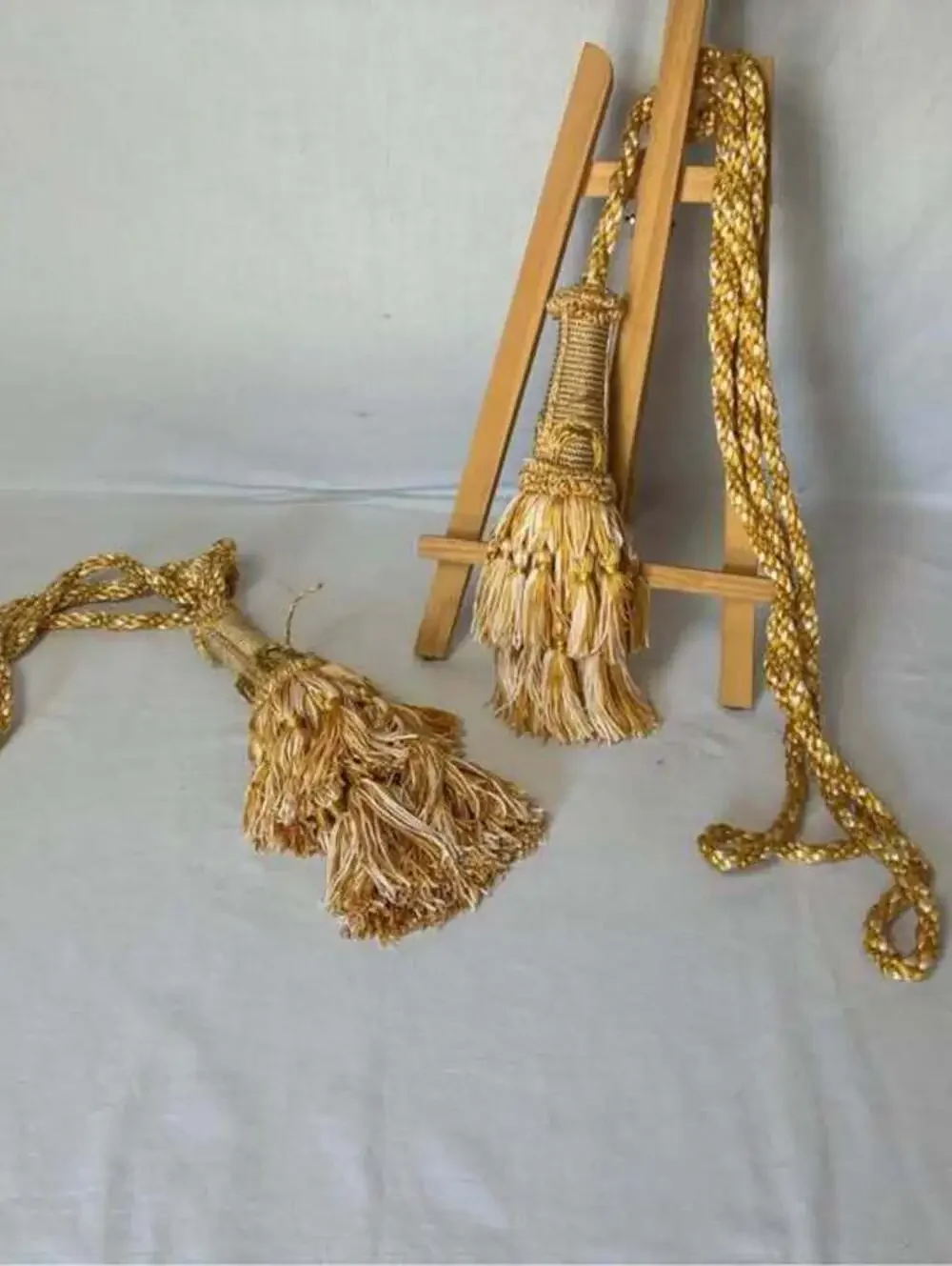 Vintage braided gold tail tiebacks 33 inches